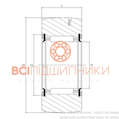 Підшипник RNA2209LL/3AS NTN (52х85х22,7 мм.) 2 of 2