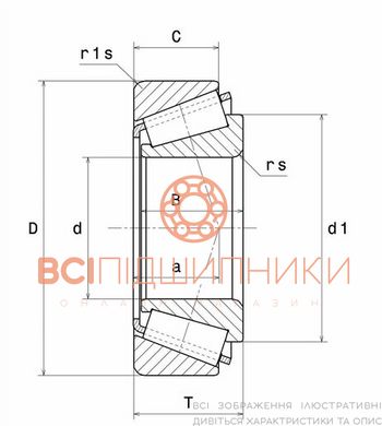 Підшипник 32214U NTN (70х125х33,25 мм.) 3 of 3