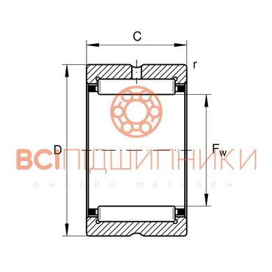 Підшипник NK40/20R NTN (40х50х20 мм.) 4 of 4