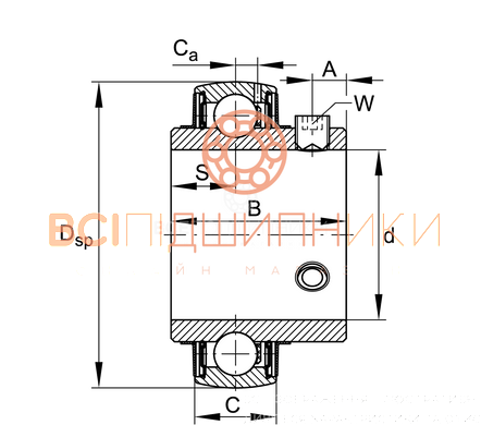 Подшипниковый узел UCF208 BMBA (40х130х51,2 мм.)