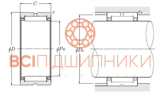 Підшипник NK40/20R NTN (40х50х20 мм.) 3 of 4