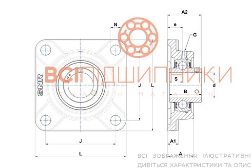 Подшипниковый узел UCF208 BMBA (40х130х51,2 мм.)