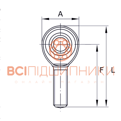 Шарнірна головка SAL18-T/K Welt (18х46х23 мм.), різьба зовнішня ліва M18x1,5. 6 of 6