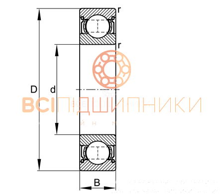 Підшипник 608-ZZ ABEC1 Welt (8х22х7 мм.) 3 of 4