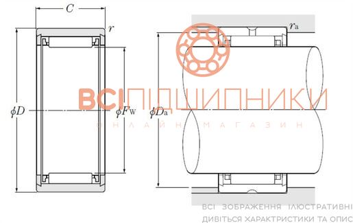 Підшипник NK12/12 NTN (12х19х12 мм.) 2 of 3