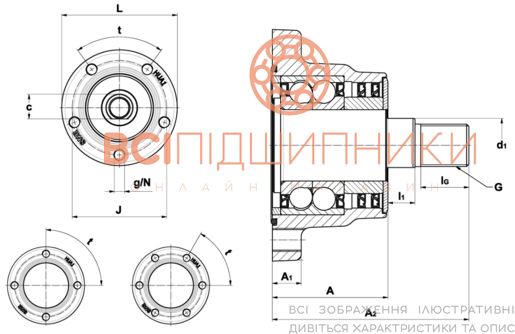 Подшипник ступицы HUA14-4M12-S01 SNR (в корпусе) 3 of 3