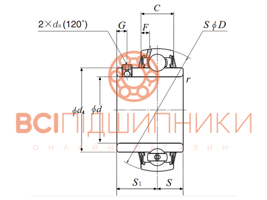 Підшипник UC312D1 NTN (60х130х71 мм.) 2 of 2