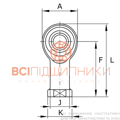 Шарнирная головка SI06-T/K Welt (6х20х9 мм.), резьба внутренняя правая M6. 6 of 6