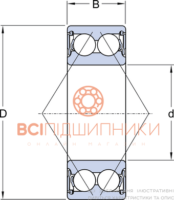 Подшипник 3206 A-2RS1TN9/MT33 SKF (30х62х23,8 мм.) 2 of 3