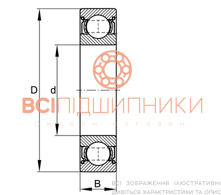 Підшипник 60309 (6309 Z) GPZ-7 (45х100х25 мм.) 2 of 3