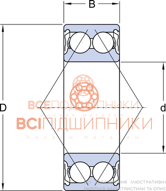 Підшипник 3204B-2ZTNGC3 NSK (20х47х20,6 мм.) 2 of 3