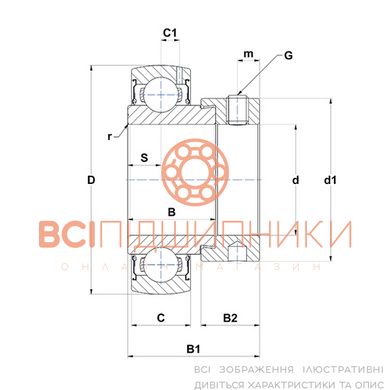 Підшипник FD207 CX (35х72х38,9 мм.) 2 of 2