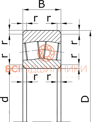 Підшипник 53613 (22313 CC) GPZ-7 (65х140х48 мм.) 1 of 1