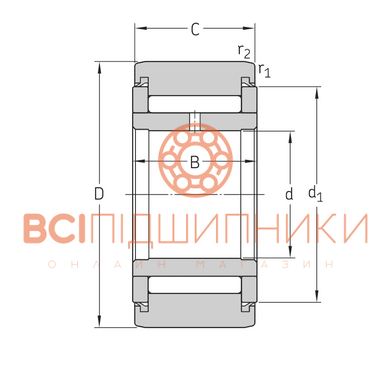 Підшипник NATV25XLL/3AS NTN (25х52х25 мм.) 3 of 3