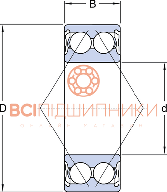 Підшипник 3200 A-2ZTN9/MT33 SKF (10х30х14 мм.) 2 of 3