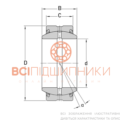 Подшипник GE016 ES2RS CX (16х30х14 мм.) 3 of 4