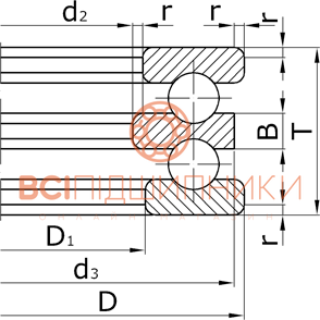 Підшипник 38312 (52312) GPZ-7 (50х110х64 мм.) 1 of 1