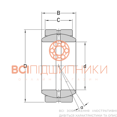 Подшипник GE025 ES CX (25х42х20 мм.) 3 of 4