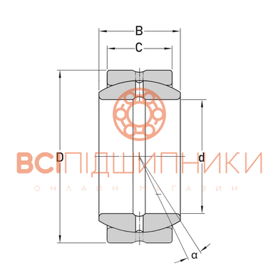 Підшипник GE025 ES CX (25х42х20 мм.) 3 of 4