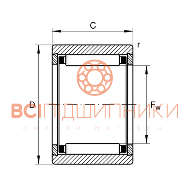 Підшипник NK8/12T2 NTN (8х15х12 мм.) 3 of 3