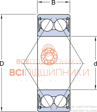 Подшипник 3207-2RS WELT (35х72х27 мм.) 2 of 3