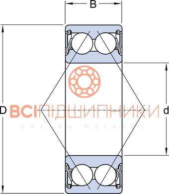 Підшипник 3203 A-2RS1TN9/MT33 SKF (17х40х17,5 мм.) 2 of 3