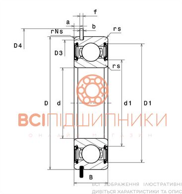 Підшипник 6007LLUNR/2AS NTN (35х62х14 мм.) 2 of 4